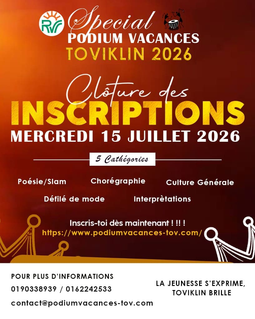 ⏳ COMPTE À REBOURS POUR LA CLÔTURE DES INSCRIPTIONS !