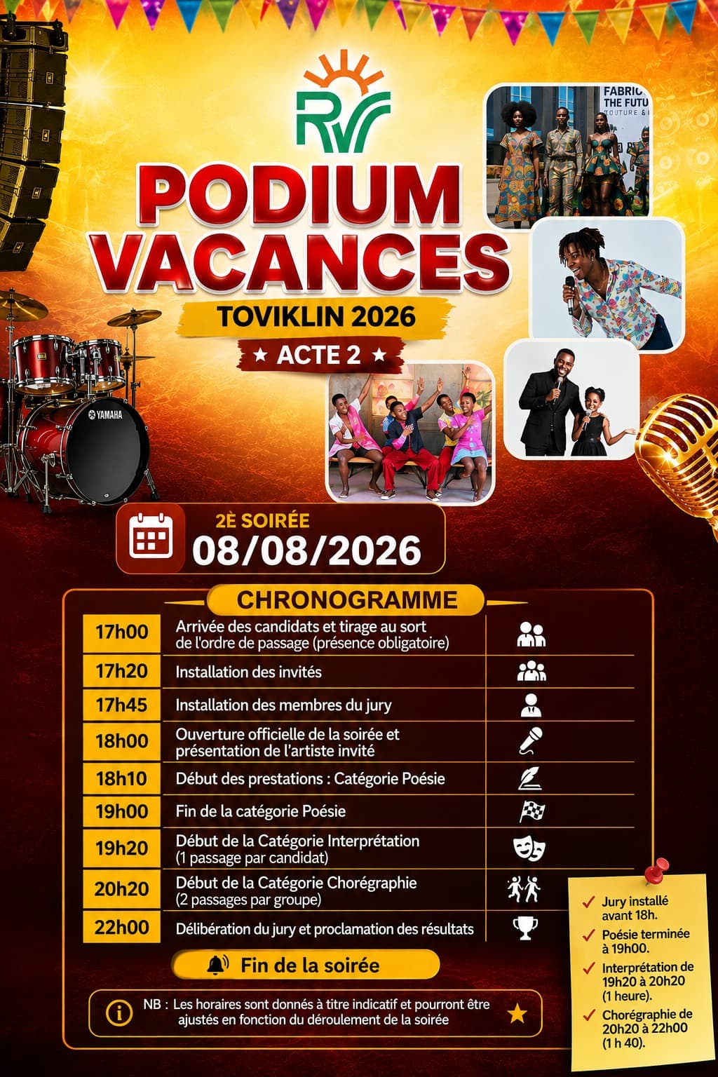 COMMUNIQUÉ - PODIUM VACANCES TOVIKLIN 2026 (2e Soirée)